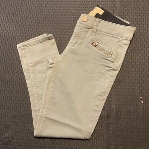 Democracy Pants Womens 6 Sage Green Skinny Ab Technology Stretch Zip Pockets